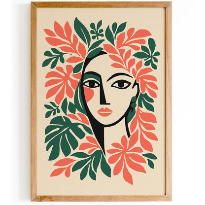 Girl in the Jungle Poster – Tropical Nature Wall Art Print