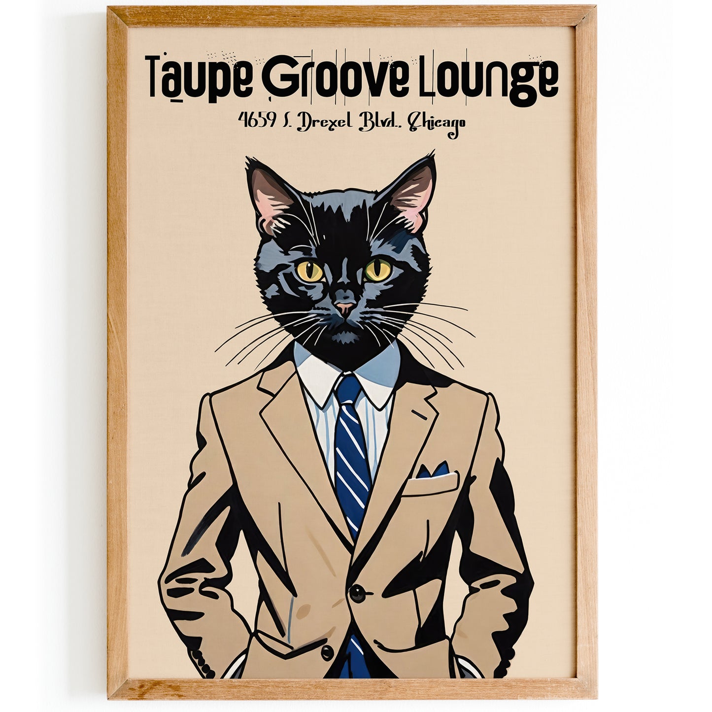 Taupe Groove Lounge Retro Jazz Poster