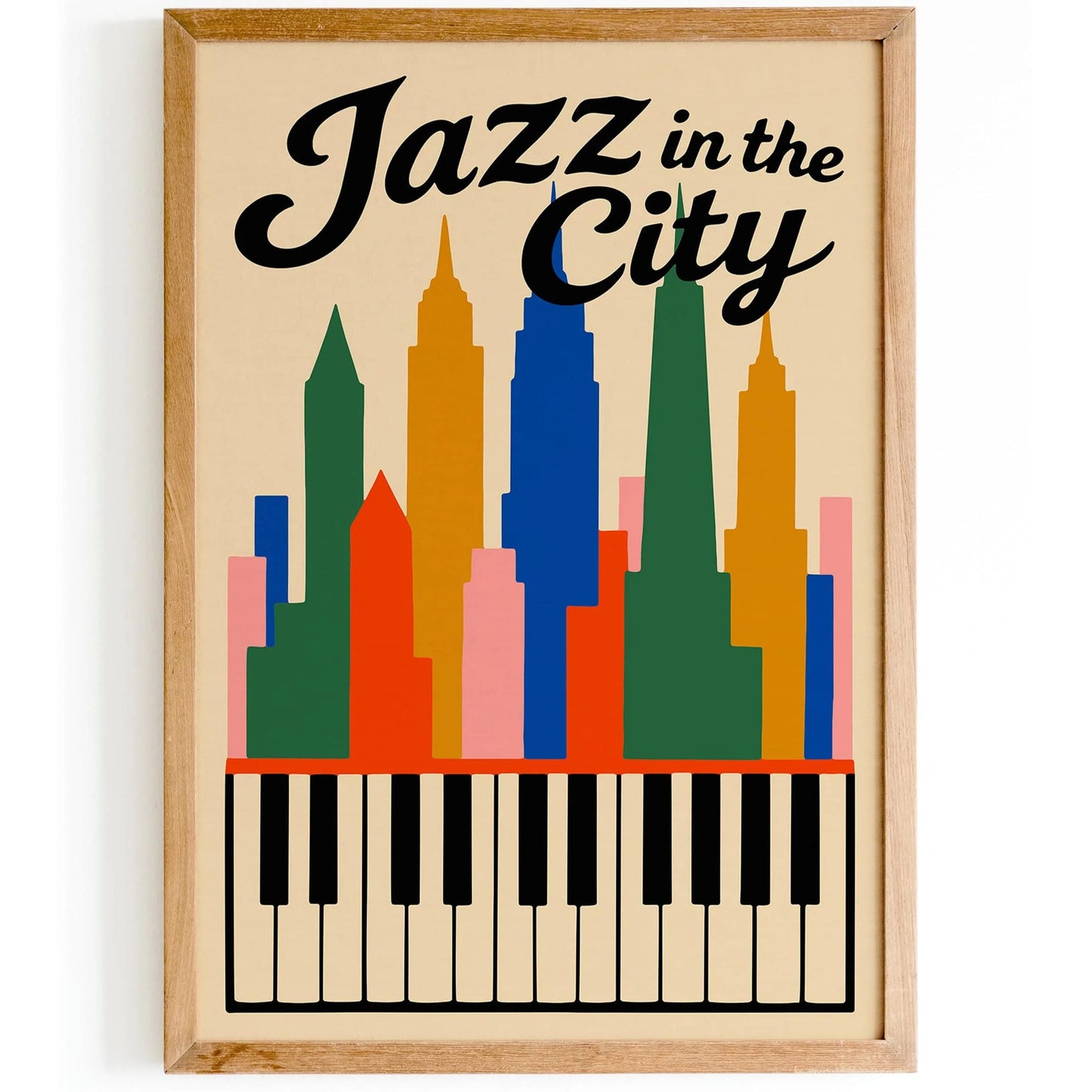 Jazz in the City Colorful Poster