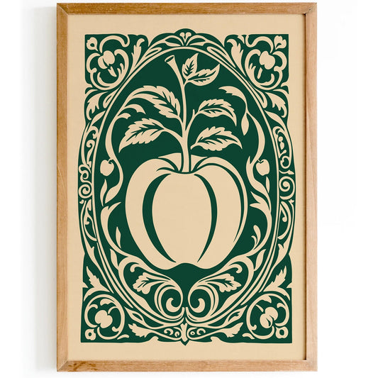 Rococo Elegant Apple Green Poster