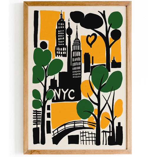Retro New York City Travel Poster