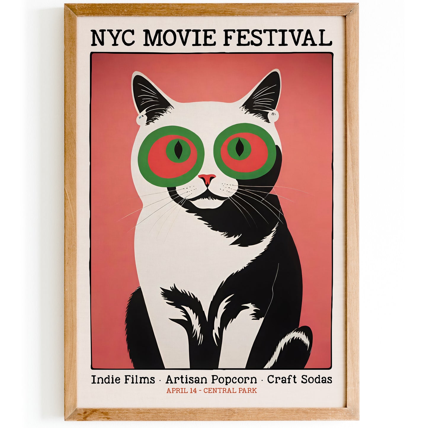 Retro NYC Movie Festival Cat Poster