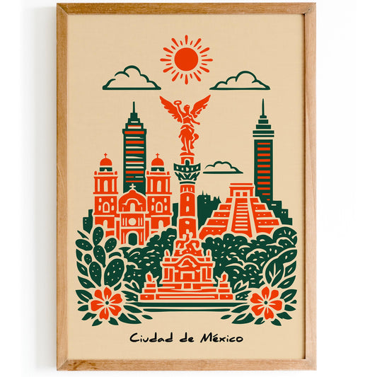 Ciudad de Mexico Travel Poster Print