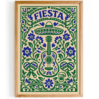 Mexican Fiesta Music Poster – Colorful Wall Art Print