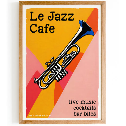 NYC Jazz Cafe Retro Poster