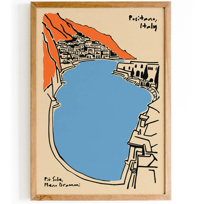 Positano Italy Travel Poster 2025