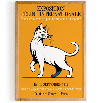 Vintage Paris Cat Show Poster 1975
