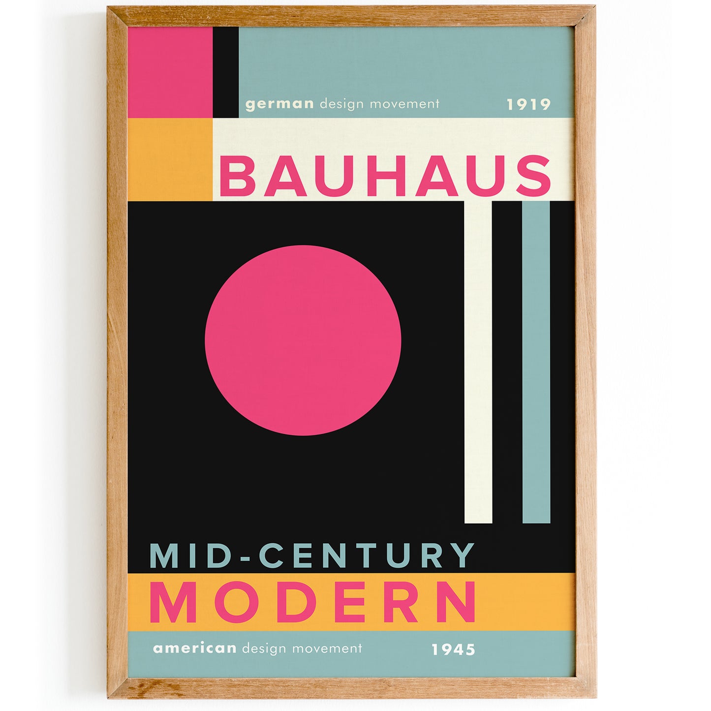 Bauhaus Modern Geometric Pink Art Print