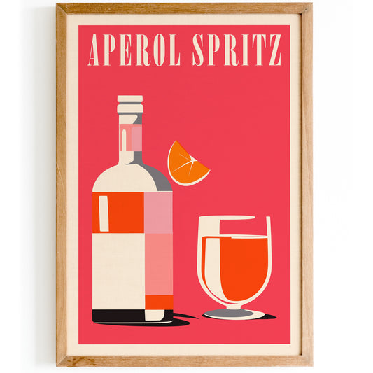 Aperol Spritz Drink Minimal Poster