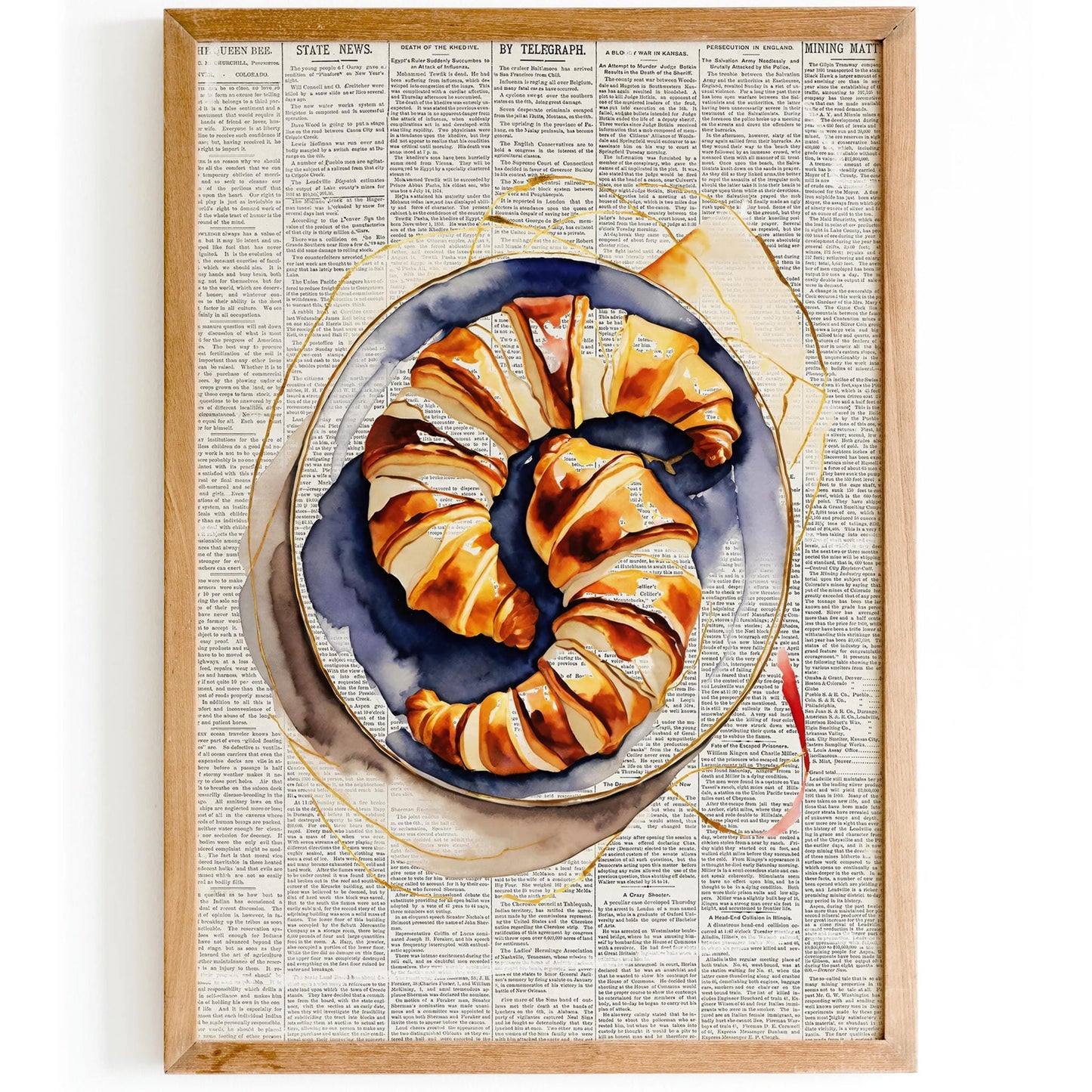 Croissant Art Print - French Breakfast Poster