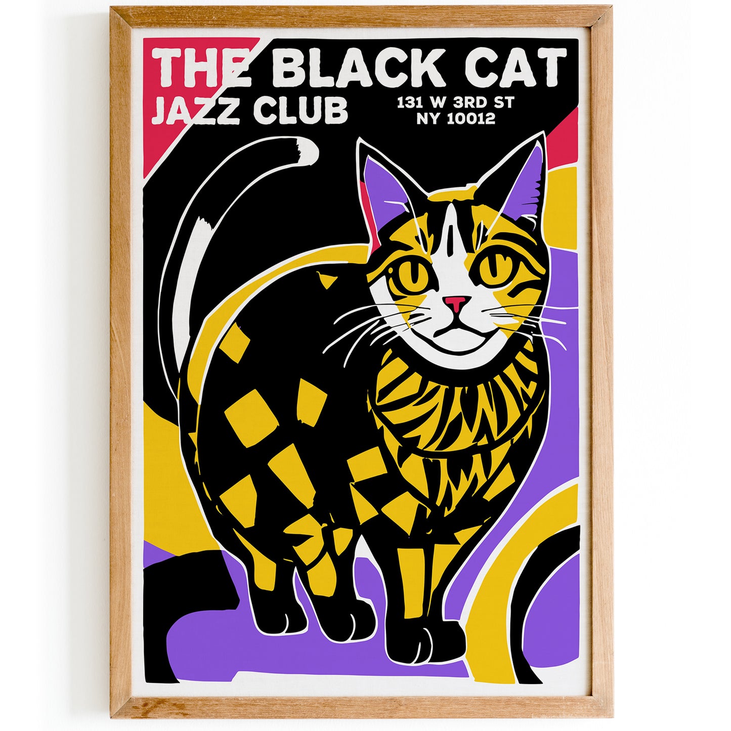 The Black Cat Jazz Club Retro Quirky Poster