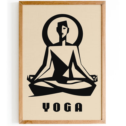 Yoga Minimalist Poster - Bauhaus Style Gym Studio Wall Decor