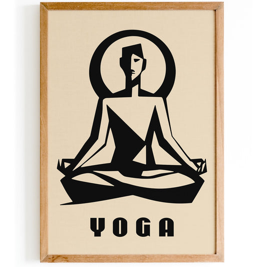 Yoga Minimalist Poster - Bauhaus Style Gym Studio Wall Decor