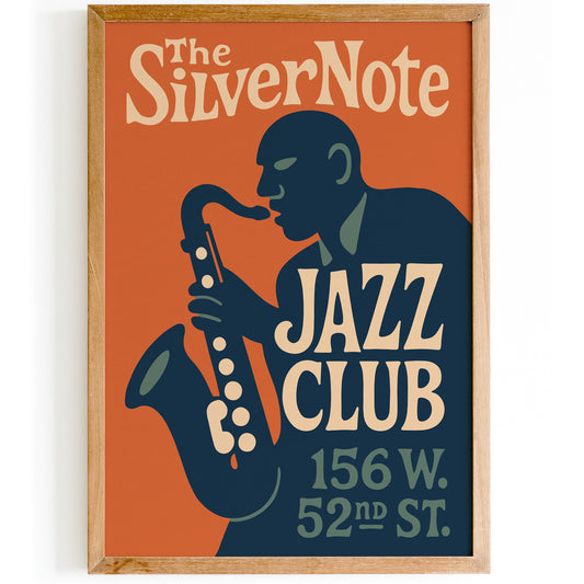 The Silver Note Jazz Club Poster - Retro Music Art
