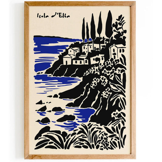 Isola d’Elba Italy Landscape Poster, Travel Wall Art Print