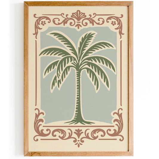 Tropical Palm Poster - Pastel Chateau Aesthetic Print