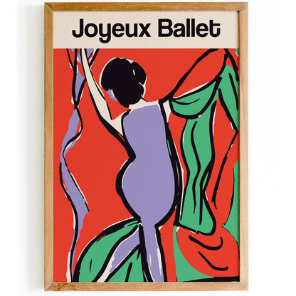 Joyeux Ballet Retro Ballerina Poster