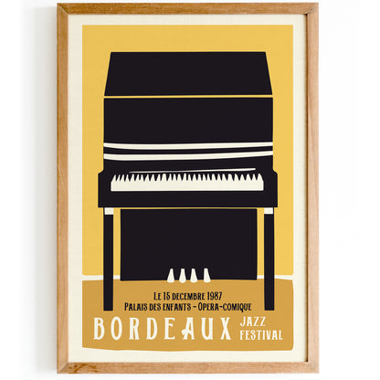 Bordeaux Jazz Festival Piano Poster