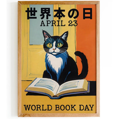 World Book Day Retro Cat Poster