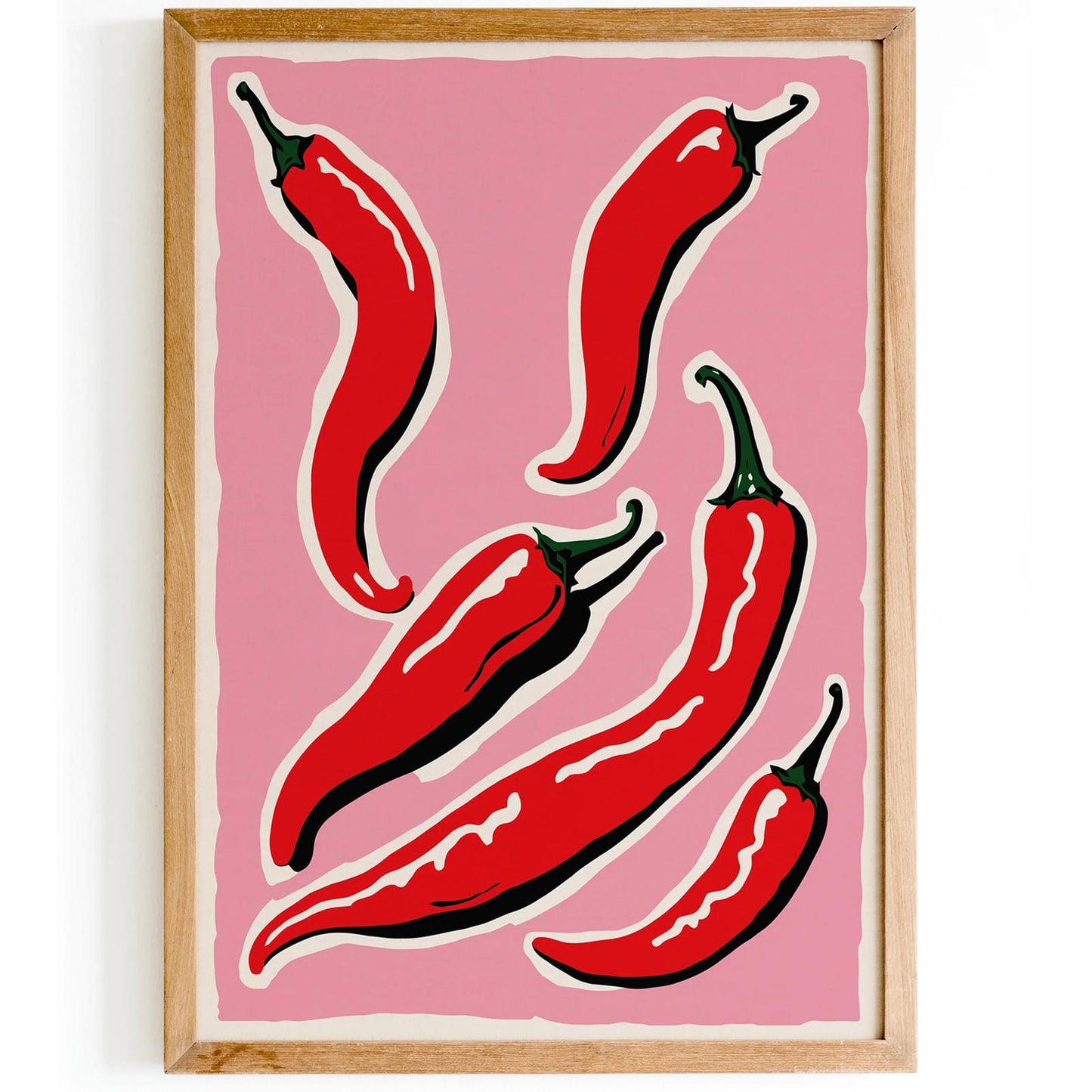 Artsy Chilli Peppers Wall Art Print
