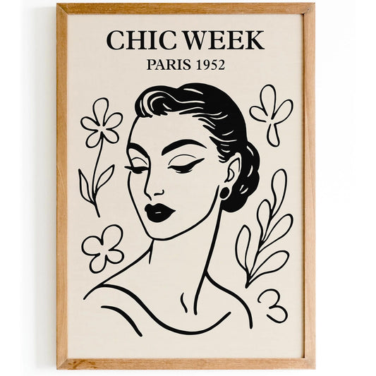 Chic Week Paris 1952 Fashion Poster