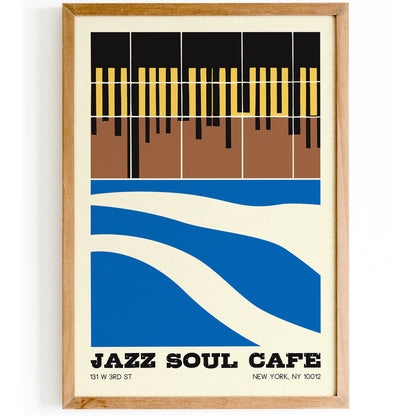 NYC Jazz Cafe Retro Poster