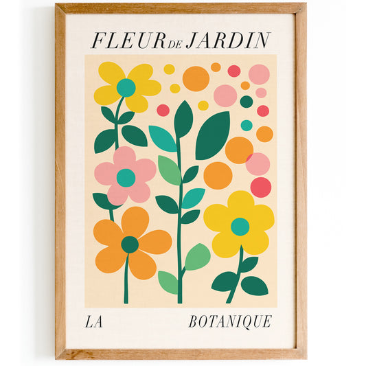 Colorful Fleur de Jardin French Poster