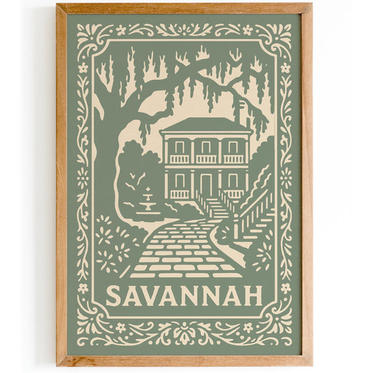 Savannah Georgia Poster – Vintage Travel Wall Art