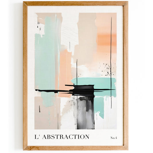 L’Abstraction No.4 Mint Peach Poster