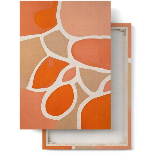 Peach Abstract Shapes Canvas Wall Art