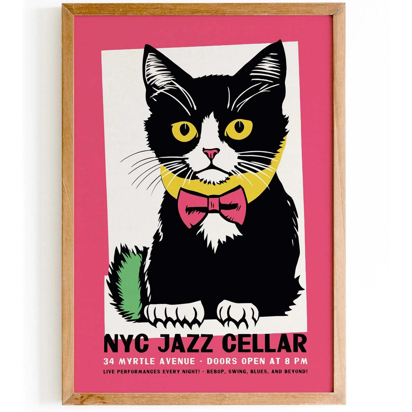 NYC Jazz Cat Poster Print