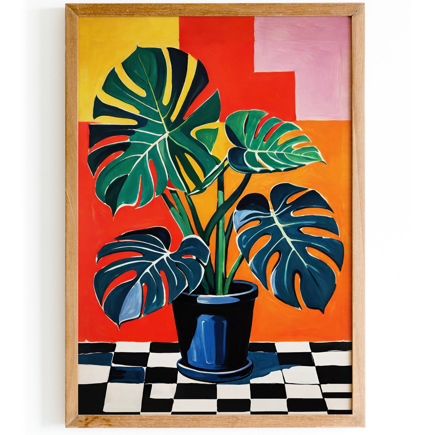 Colorful Monstera Plant Wall Art Print