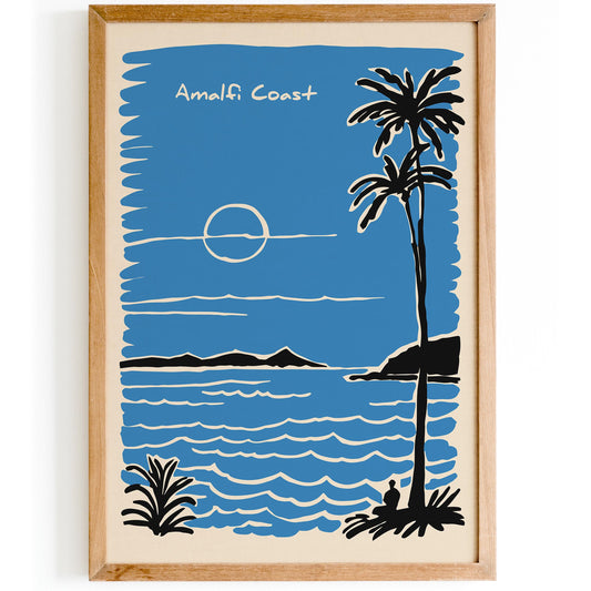 Amalfi Coast Minimalist Travel Poster