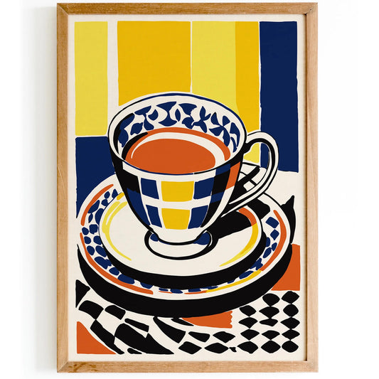 Teacup Art Print – Retro Kitchen Decor
