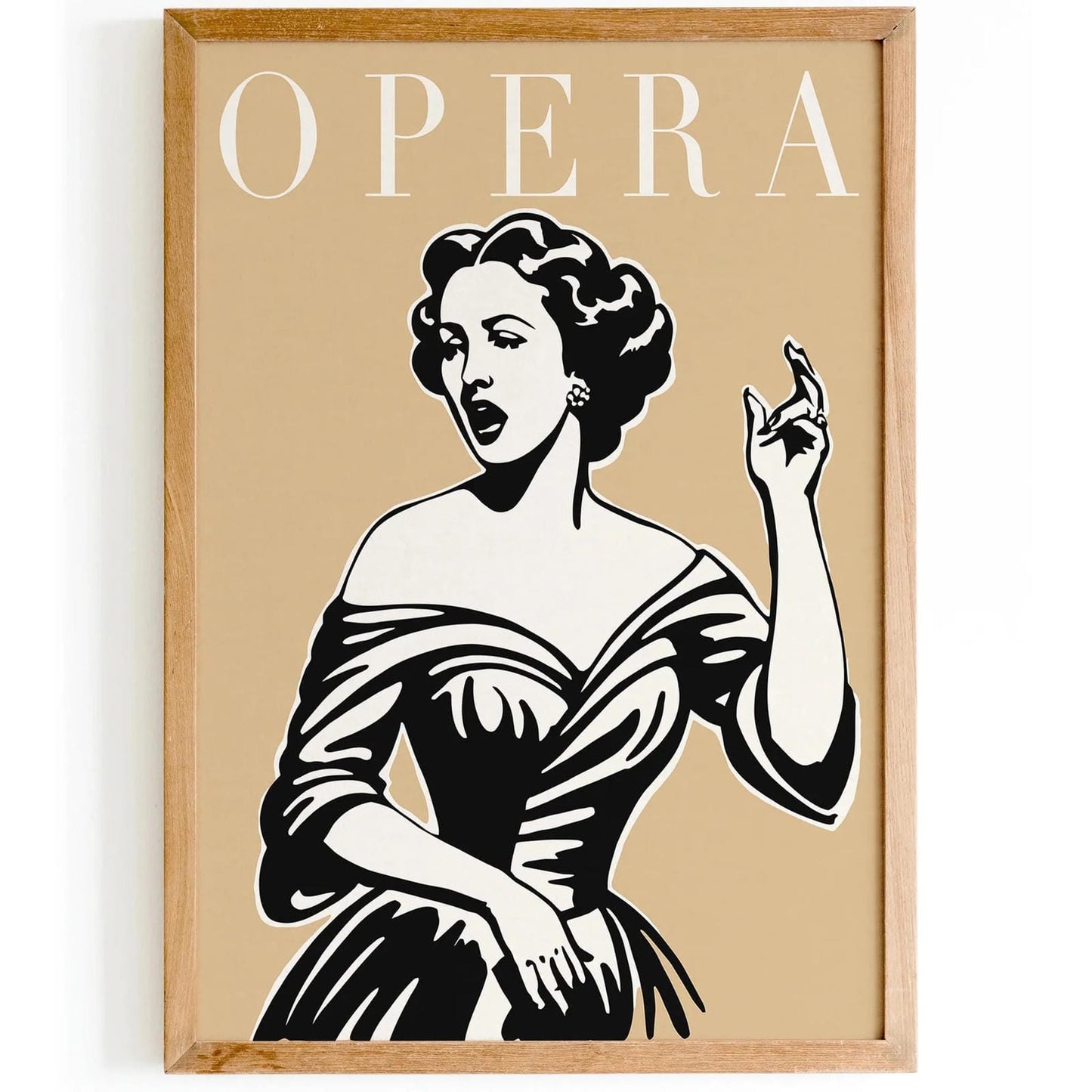 Classic Opera Poster Beige – Elegant Music Wall Decor