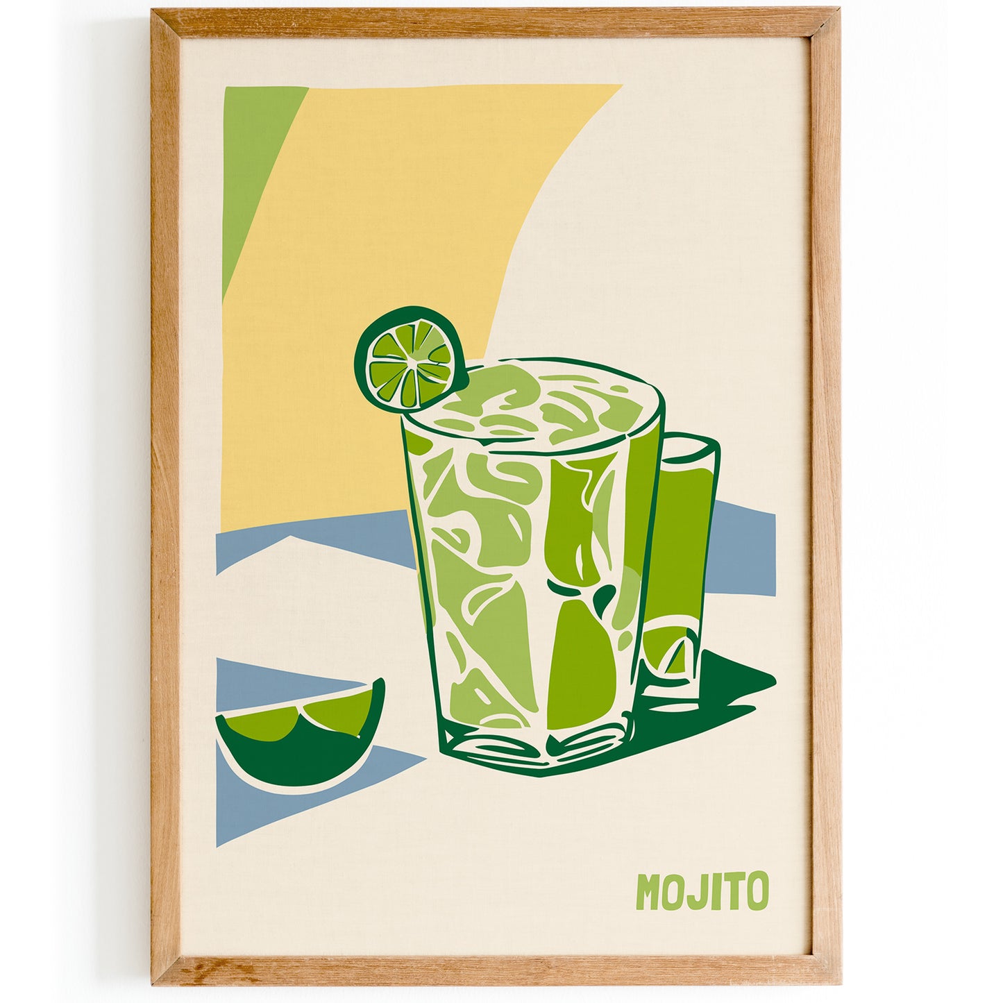 Mojito Punch Cocktail Retro Poster