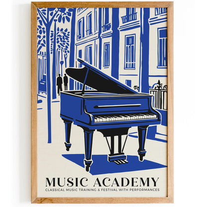 Music Academy Wall Print – Blue Piano Art