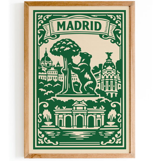 Madrid Botanical Travel Poster