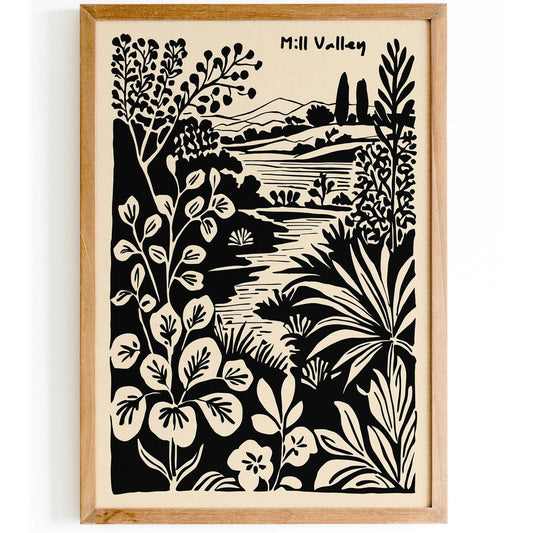 Mill Valley Travel Black Ink Poster