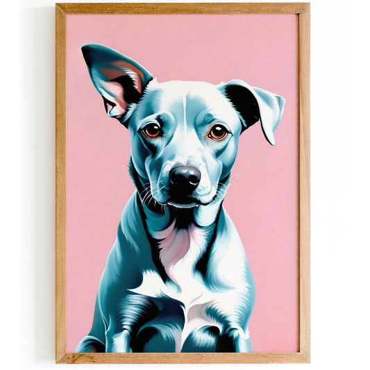 Cute Little Dog Pink Poster