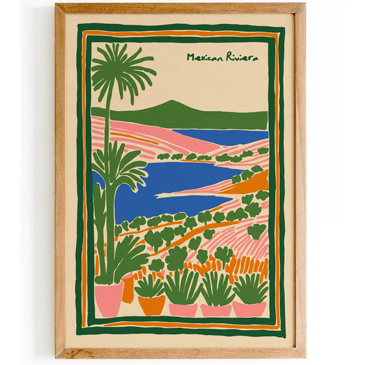 Mexican Riviera Colorful Bohemian Scenic Poster