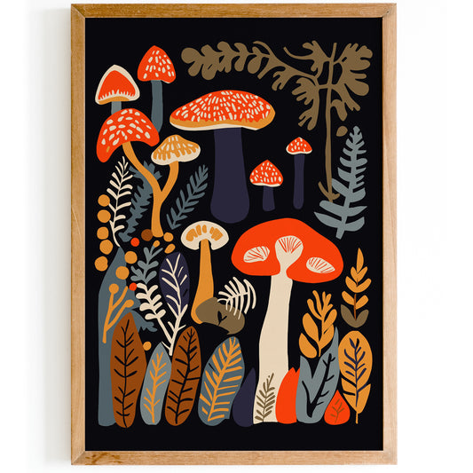 Autumn - Cozy Bohemian Mushroom Poster