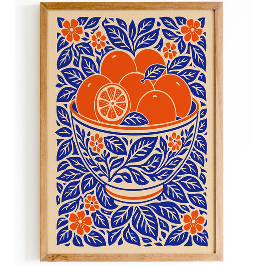 Orange Fruit Bowl Poster