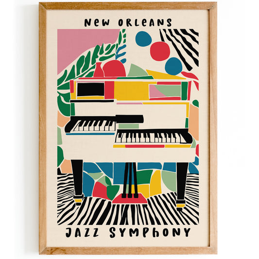 Jazz Symphony New Orleans Colorful Poster
