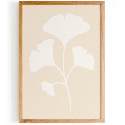 Soft Ginkgo Leaf Poster – Modern Minimalist Wall Art