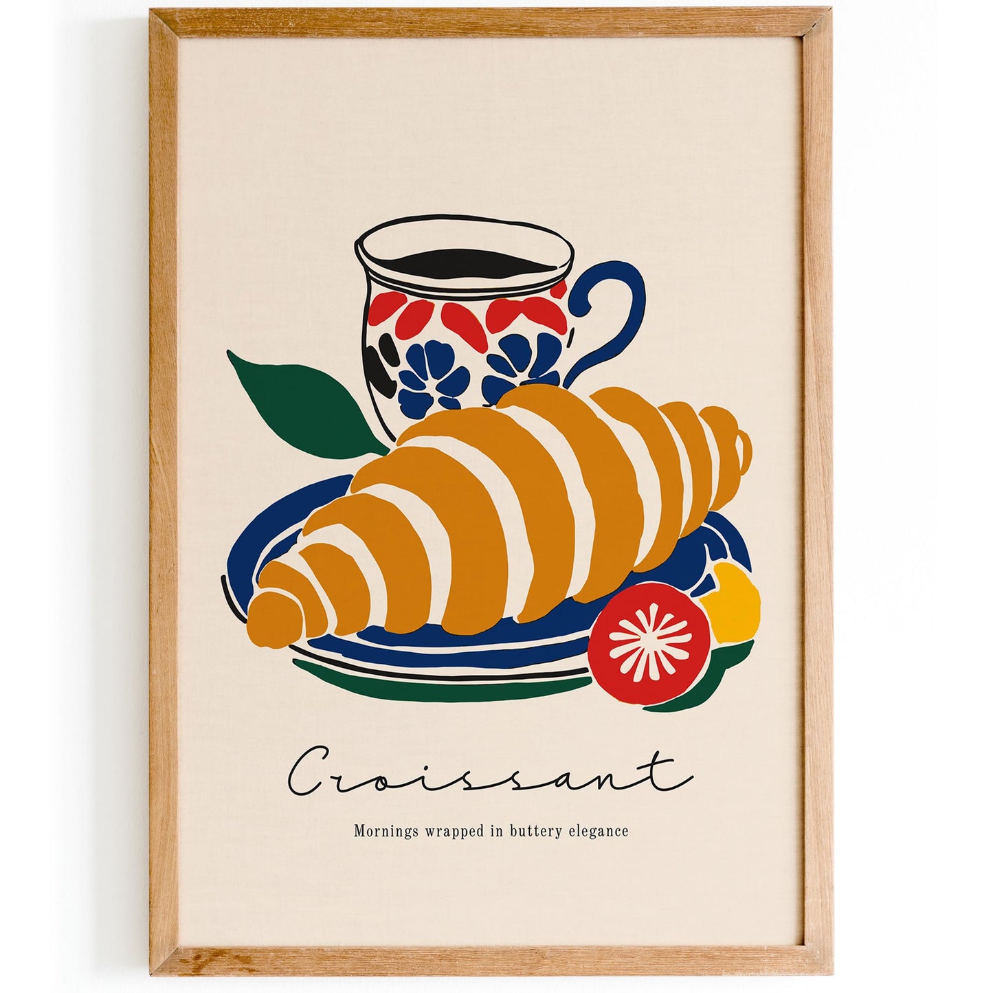 Croissant and Coffee Art Print