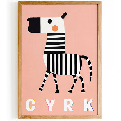 Funny Zebra Animal Cyrk Wall Art