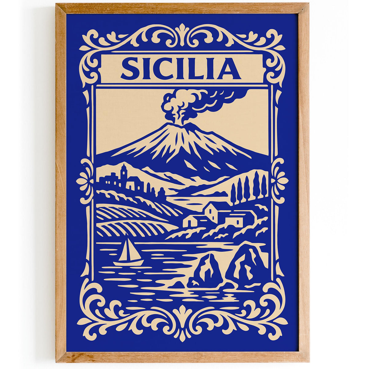 Mount Etna Sicily Landscape Poster