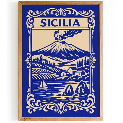 Mount Etna Sicily Landscape Poster