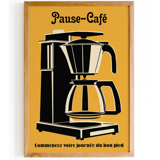 French Coffee Maker Retro Poster